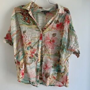 TOMMY BAHAMA | Light Weight Loose Fitting Floral Button Up